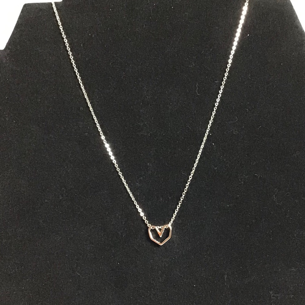Sterling Silver Open Heart Necklace - Picture 3 of 8